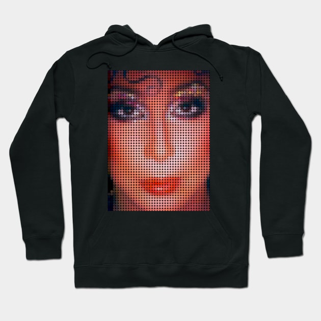 Cher 70s Dot Art Hoodie by PengellyArt